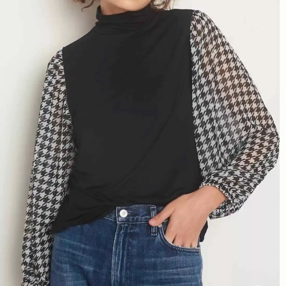 Anthropologie Nina Houndstooth Top - Picture 1 of 7